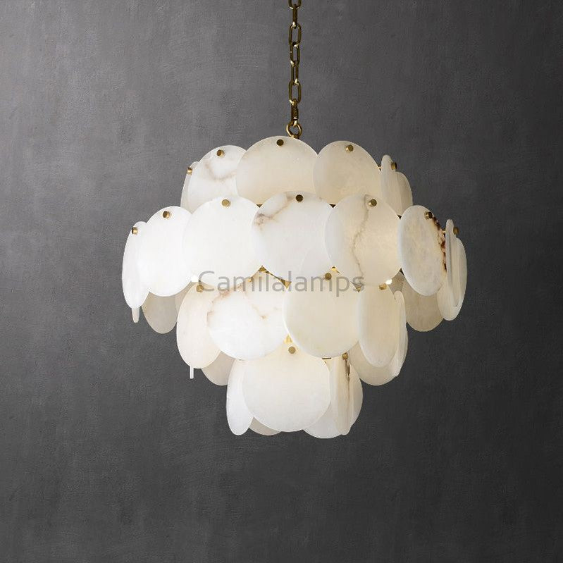 Alabaster Magnolia Multi - Tiered Round Chandelier - Camilalamps - alaba-11298-14 Lay-12
