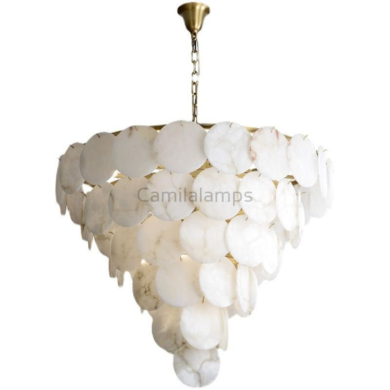 Alabaster Magnolia Multi - Tiered Round Chandelier - Camilalamps - alaba-11298-14 Lay-12