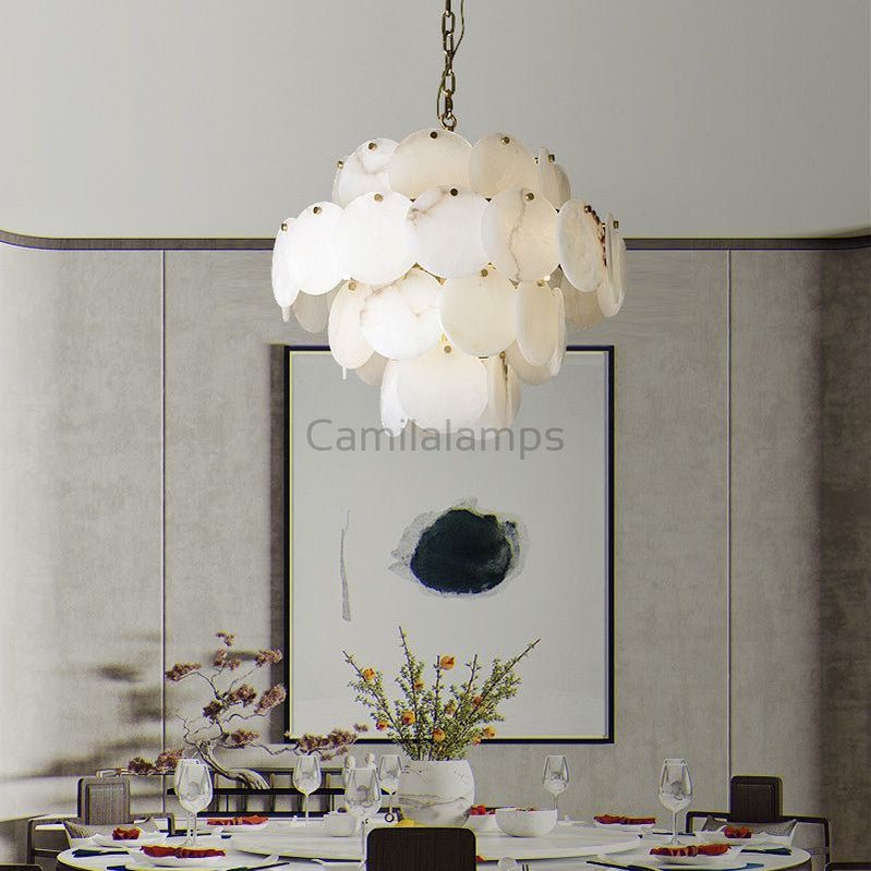 Alabaster Magnolia Multi - Tiered Round Chandelier - Camilalamps - alaba-11298-13 Lay-11
