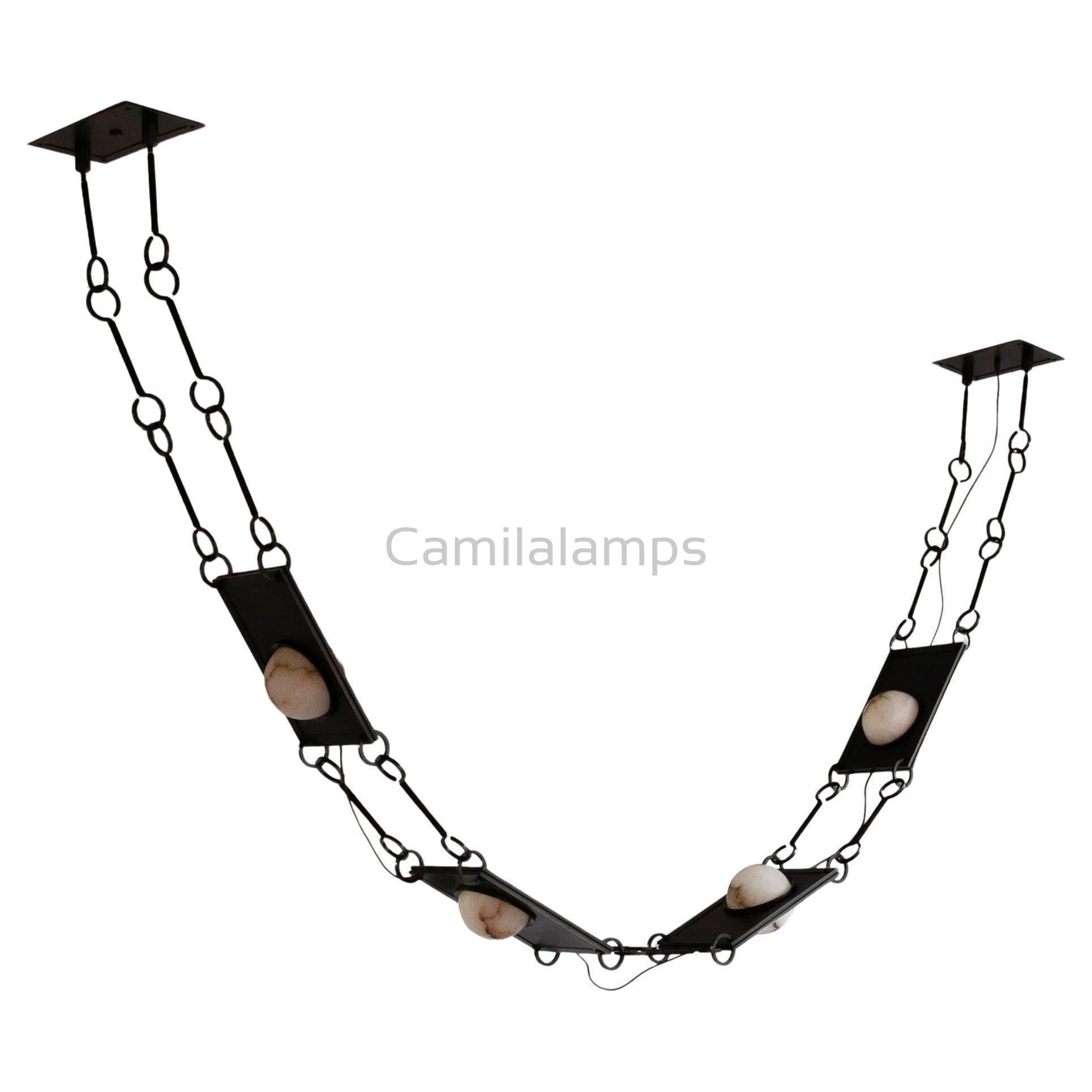 Alabaster Mina Swag Chandelier - Camilalamps - CA - Min - 601