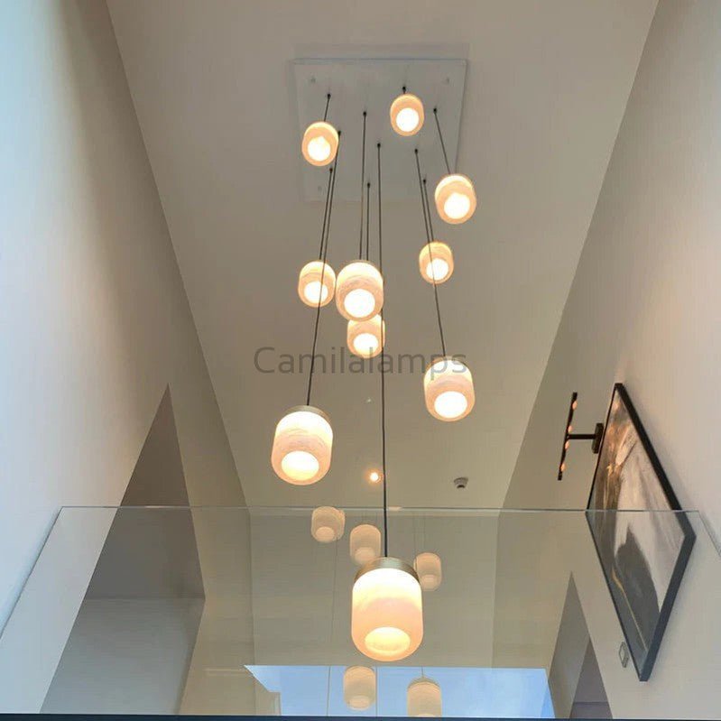 Alabaster Modern Staircases Pendant Chandelier - Camilalamps - alaba-1808