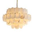 Alabaster Shell Brass Chandelier with 2/3/4/5/6 layer - Camilalamps - alaba-11723-16 lay-1Brass-16