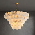 Alabaster Shell Brass Chandelier with 2/3/4/5/6 layer - Camilalamps - alaba-11723-16 lay-1Brass-16