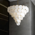 Alabaster Shell Brass Chandelier with 2/3/4/5/6 layer - Camilalamps - alaba-11723-16 lay-1Brass-16