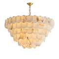 Alabaster Shell Brass Chandelier with 2/3/4/5/6 layer - Camilalamps - alaba-11723-16 lay-1Brass-16