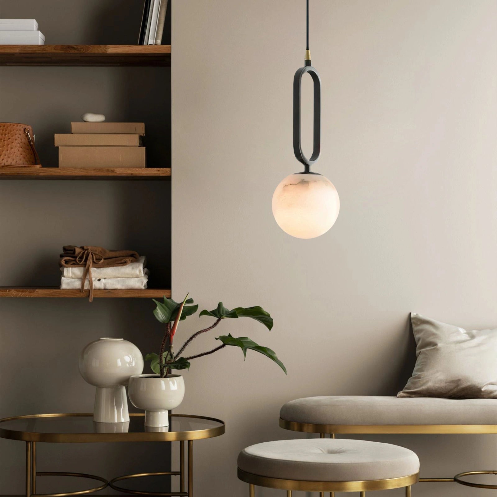 Alabaster Sphere Pendant Light - Camilalamps - CAM - ALA - 1498