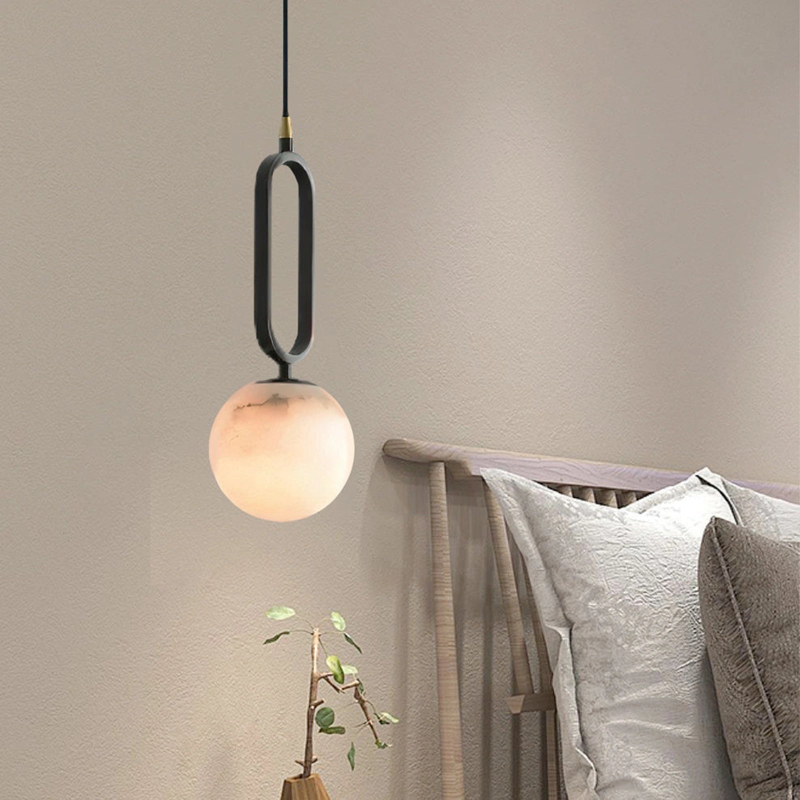 Alabaster Sphere Pendant Light - Camilalamps - CAM - ALA - 1498