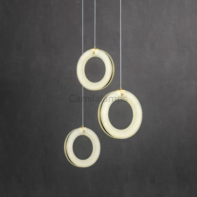 Alabaster Toroid Staircase Pendant Chandelier - Camilalamps - alaba-1479