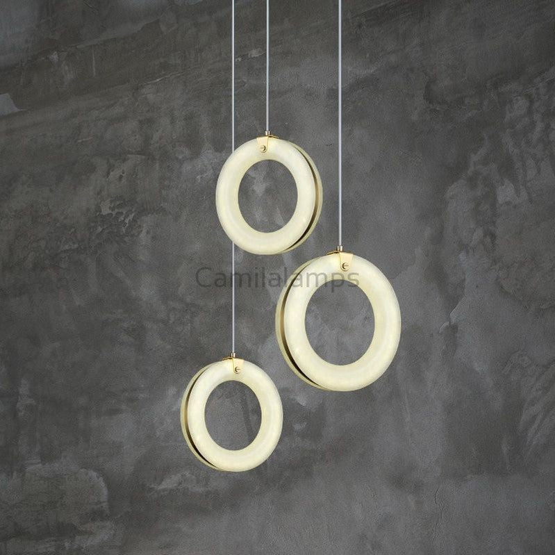 Alabaster Toroid Staircase Pendant Chandelier - Camilalamps - alaba-1479