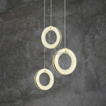 Alabaster Toroid Staircase Pendant Chandelier - Camilalamps - alaba-1479