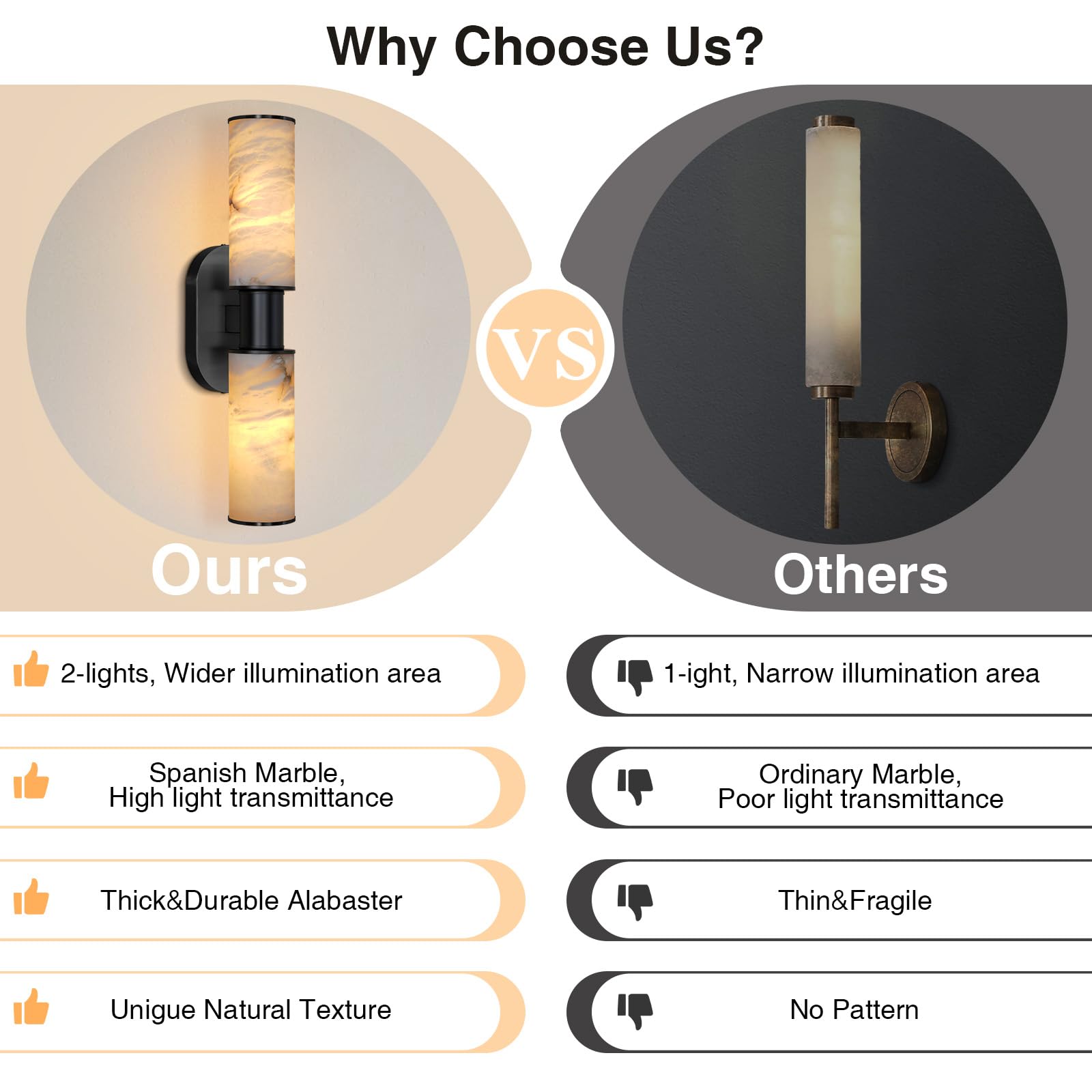 Alabaster Wall Sconce, 22" Brass Bathroom Wall Sconce, Modern Wall Lights Spanish Natural Marble Sconces Lamps for Bedroom, Living Room, Hallway, Stairs, Vanity, Indoor(Gold) - Camilalamps - B0FJDMNXXS