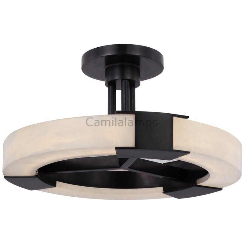 Alabaster Wearstler Covet Medium Ring Semi - Flush Mount - Camilalamps - Alaba - 1345 - Black - 2