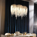 Alana Aluminum Chain Tassel Long Branch Chandelier Light 35