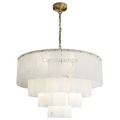 Alaric Alabaster Multi - Layer Round Chandelier - Camilalamps - CAM - AL - 001