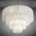 Alaric Alabaster Multi - Layer Round Chandelier - Camilalamps - CAM - AL - 001
