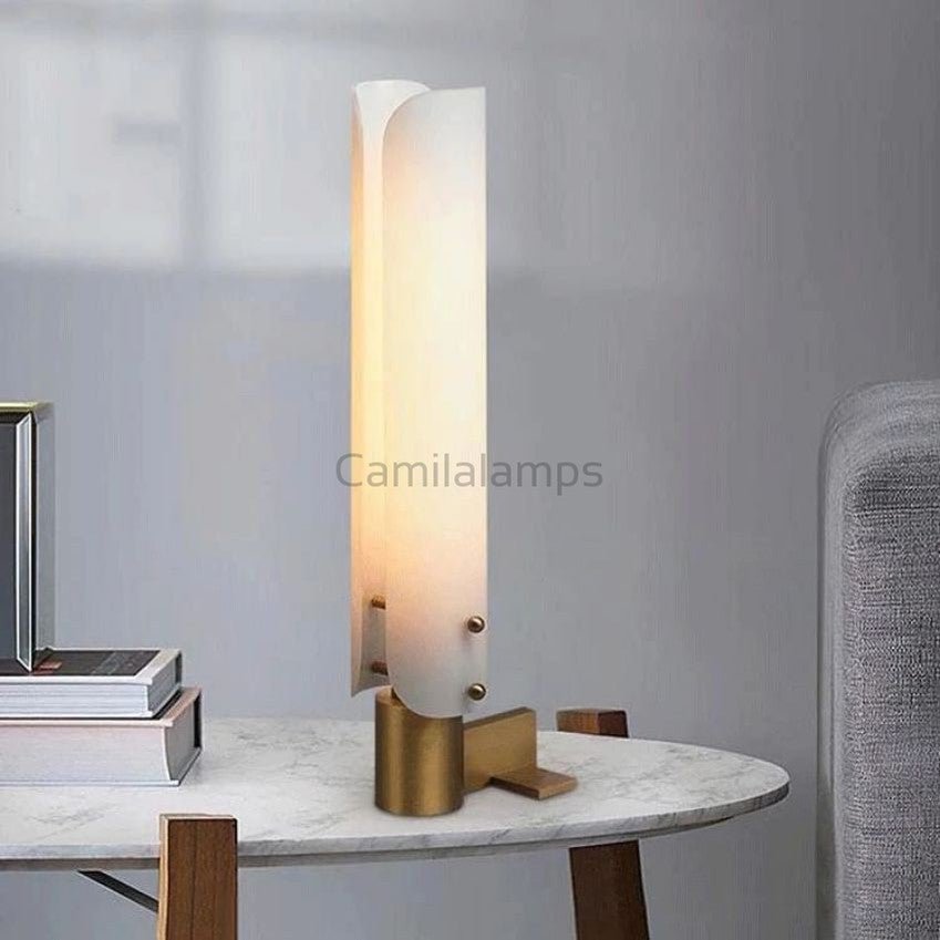 Alen White Glass Shade Table Lamp - Camilalamps - CA - 22164