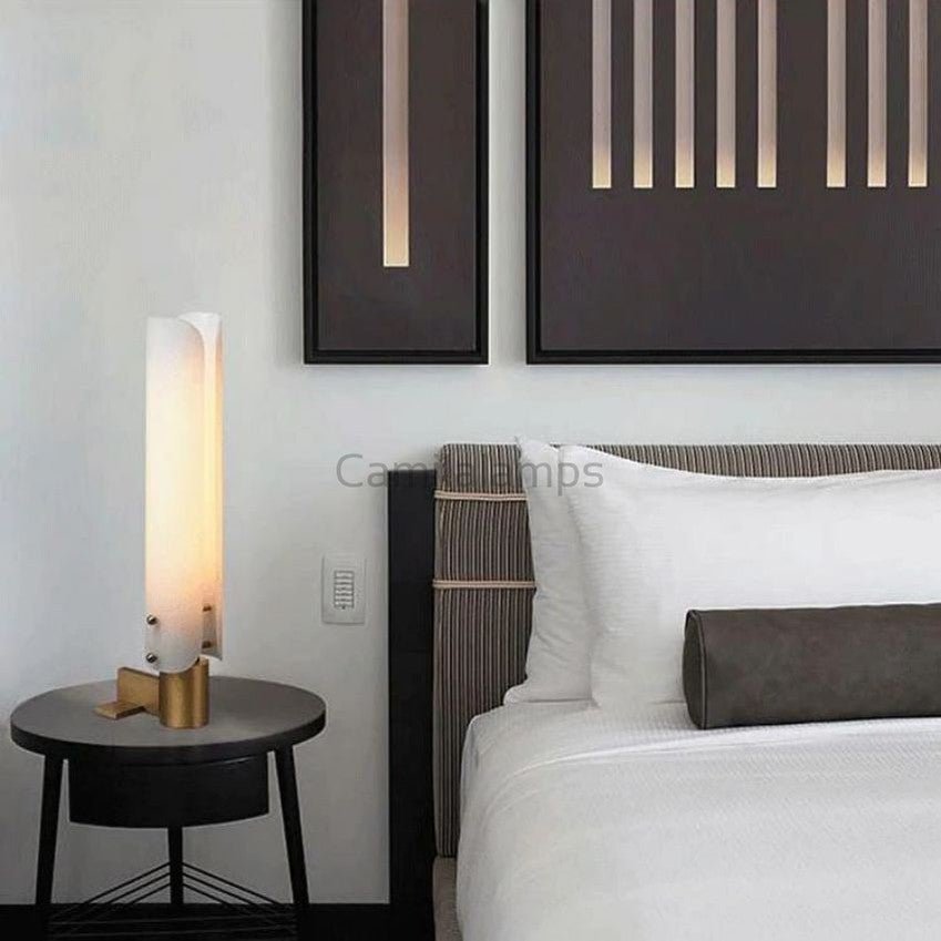 Alen White Glass Shade Table Lamp - Camilalamps - CA - 22164