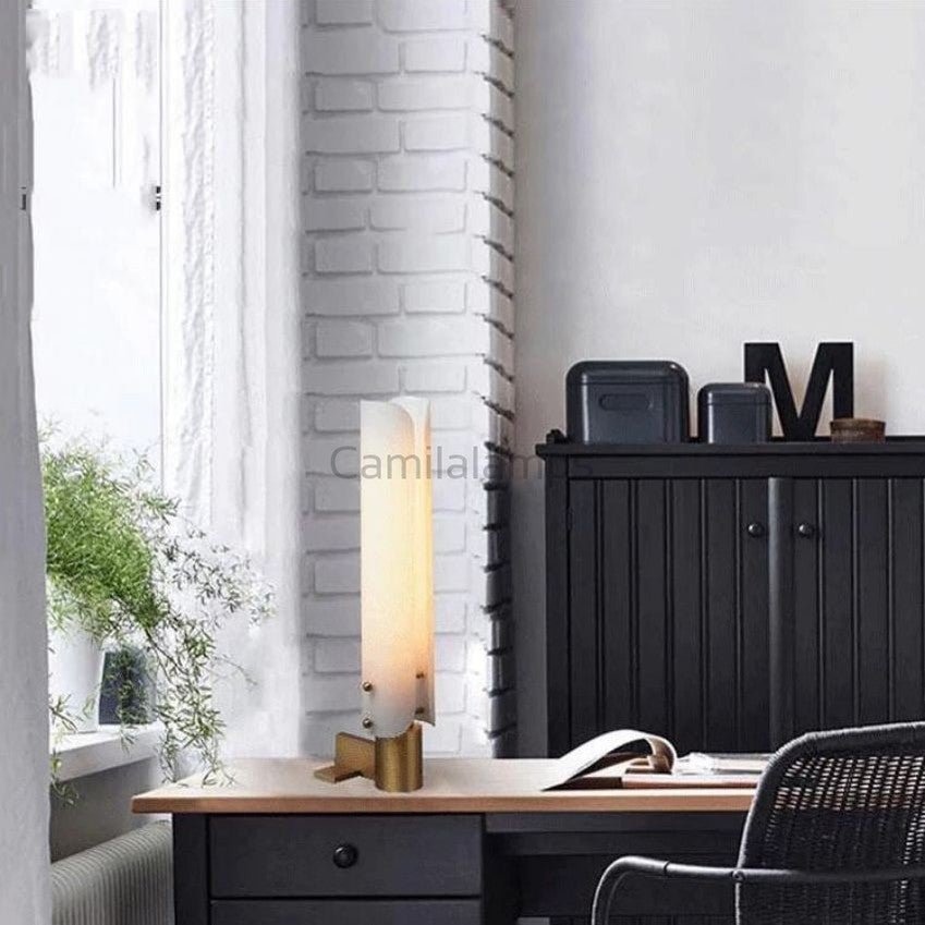 Alen White Glass Shade Table Lamp - Camilalamps - CA - 22164