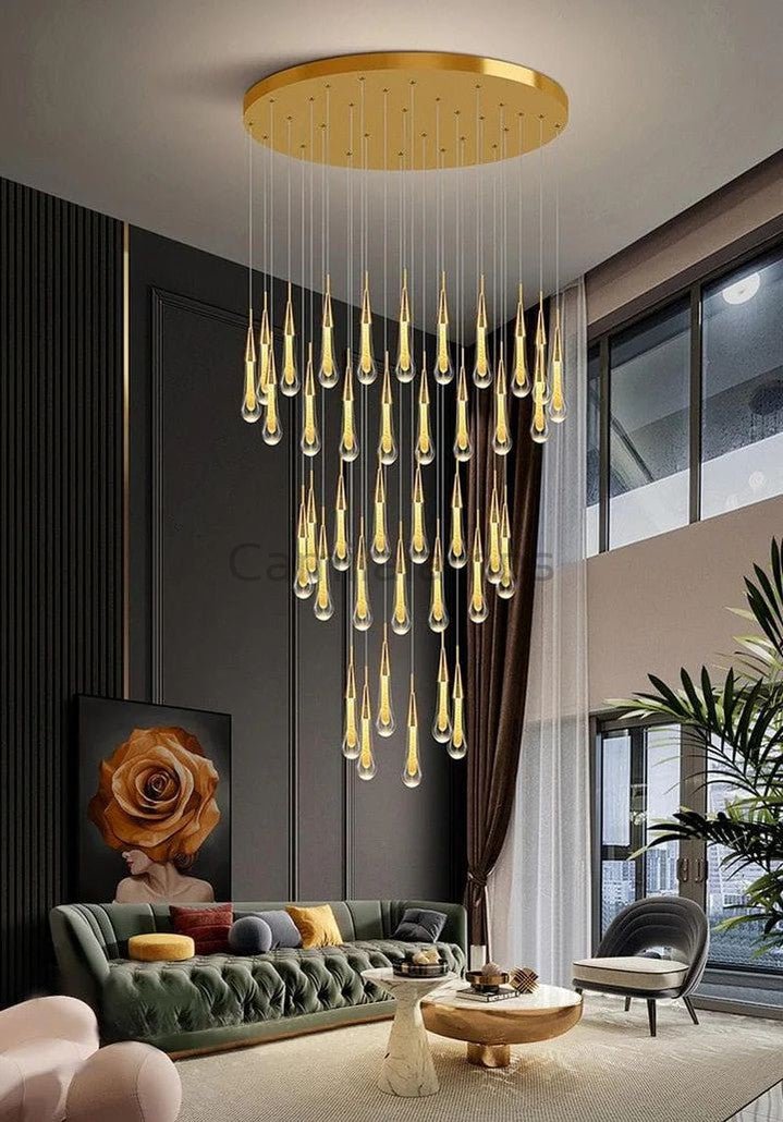 Allure Multi - LED Glass Staircase Chandelier - Camilalamps - CA - MLGSC - 1