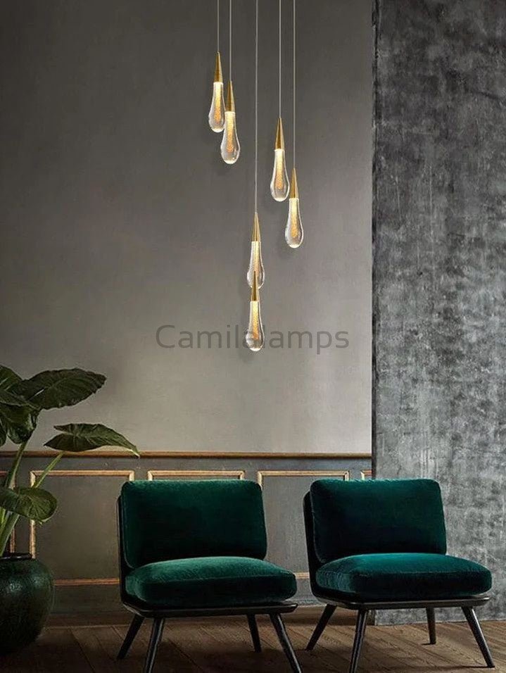 Allure Multi - LED Glass Staircase Chandelier - Camilalamps - Ca-1CLGSC-11