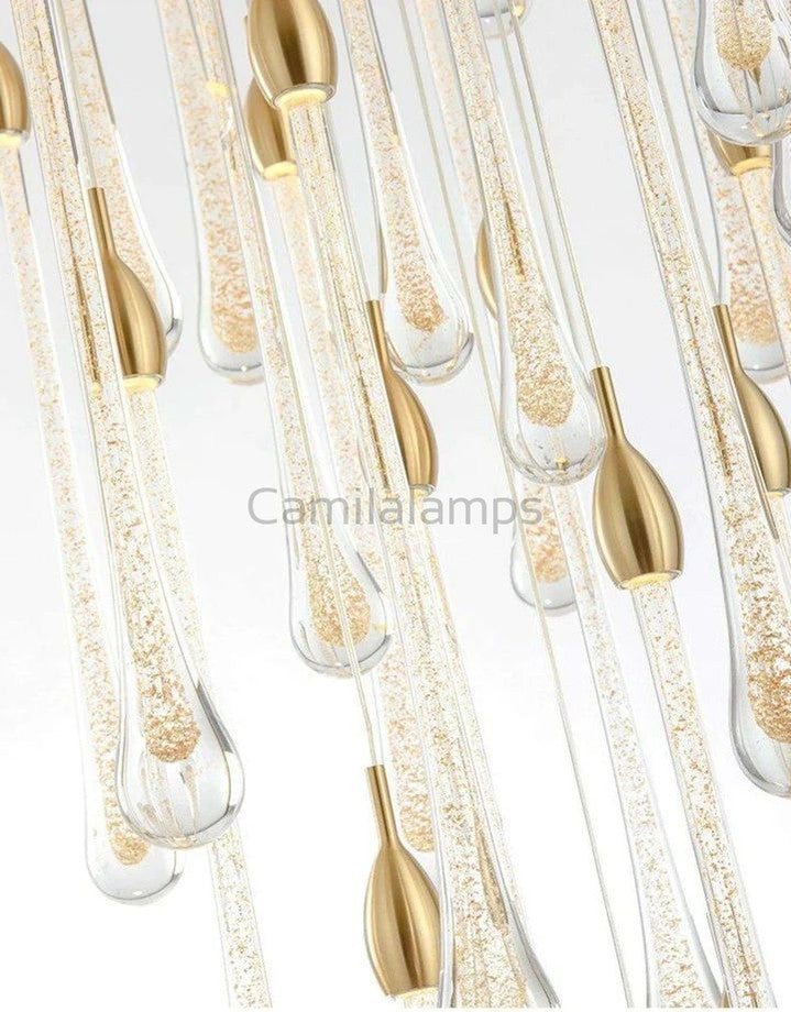 Allure Multi - LED Long Glass Chandelier - Camilalamps - Ca-1aCLGC-16