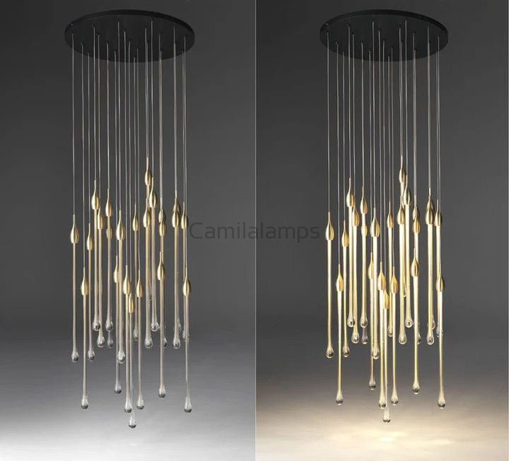Allure Multi - LED Long Glass Chandelier - Camilalamps - Ca-1aCLGC-15