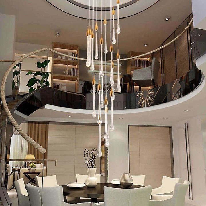 Allure Multi - LED Long Glass Chandelier - Camilalamps - Ca-1aCLGC-14