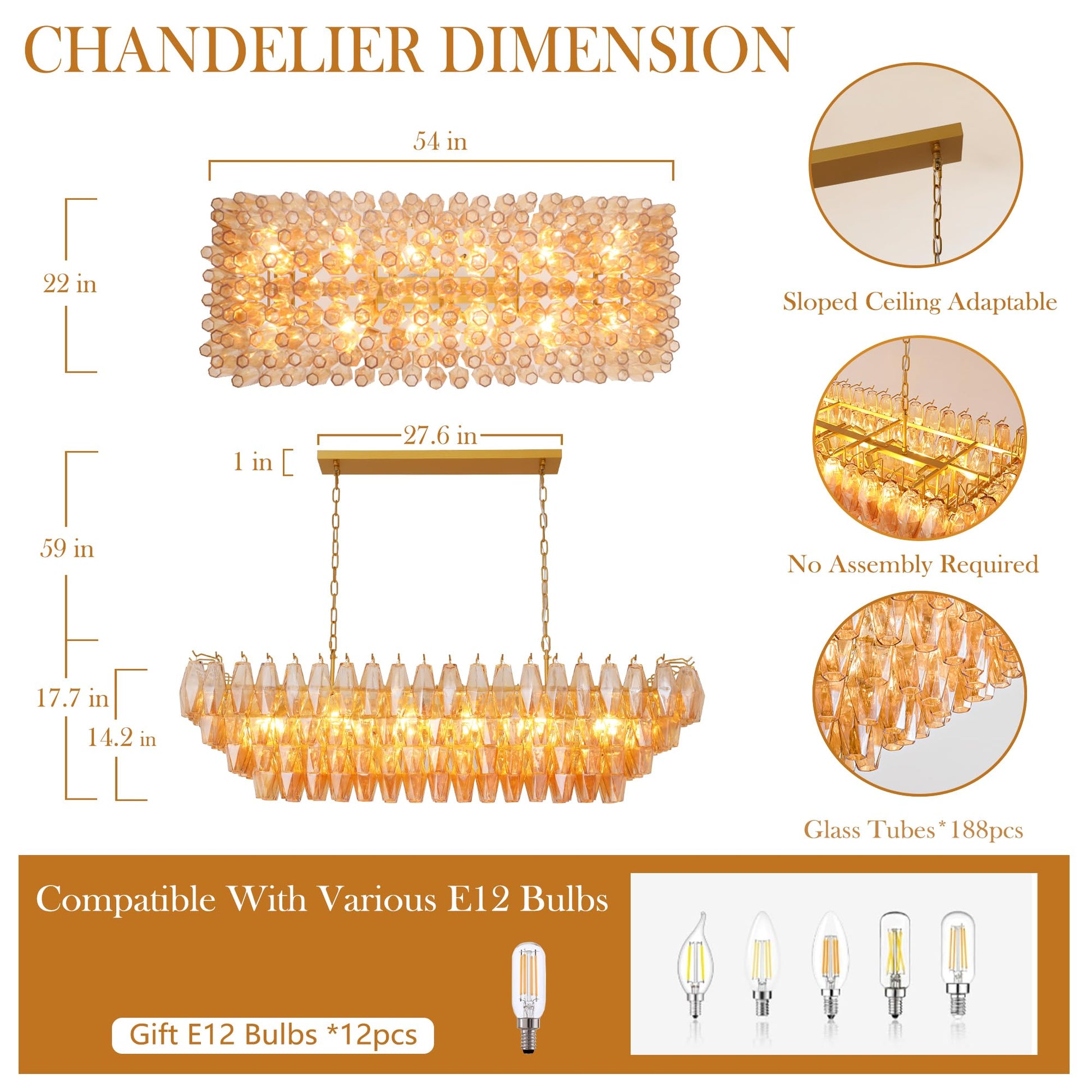 Amber Ceiling Light, 17" Modern Crystal Glass Chandelier for Bedroom, 3 - Light Round Flush Mount Ceiling Ligh for Living Room, Bathroom, Hallway, Entryway – Elegant Warm Lighting Fixture - Camilalamps - B0DQLDBCMH