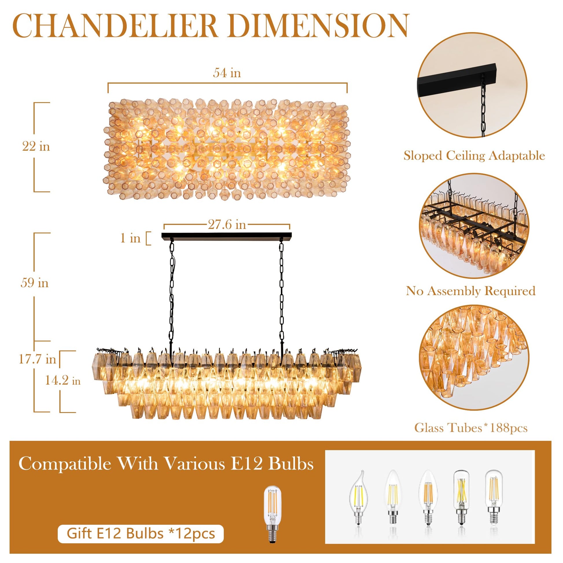 Amber Ceiling Light, 17" Modern Crystal Glass Chandelier for Bedroom, 3 - Light Round Flush Mount Ceiling Ligh for Living Room, Bathroom, Hallway, Entryway – Elegant Warm Lighting Fixture - Camilalamps - B0DQLDBCMH