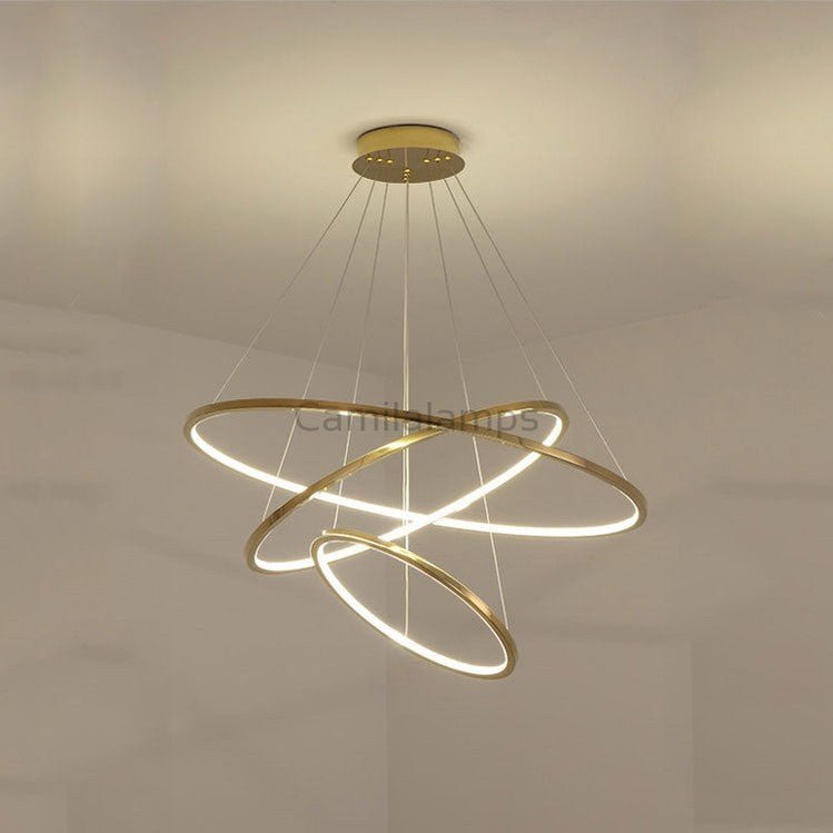 Amina Gold Multi Rings Chandelier for Lobby Villa - Camilalamps - Ca-1a-1235