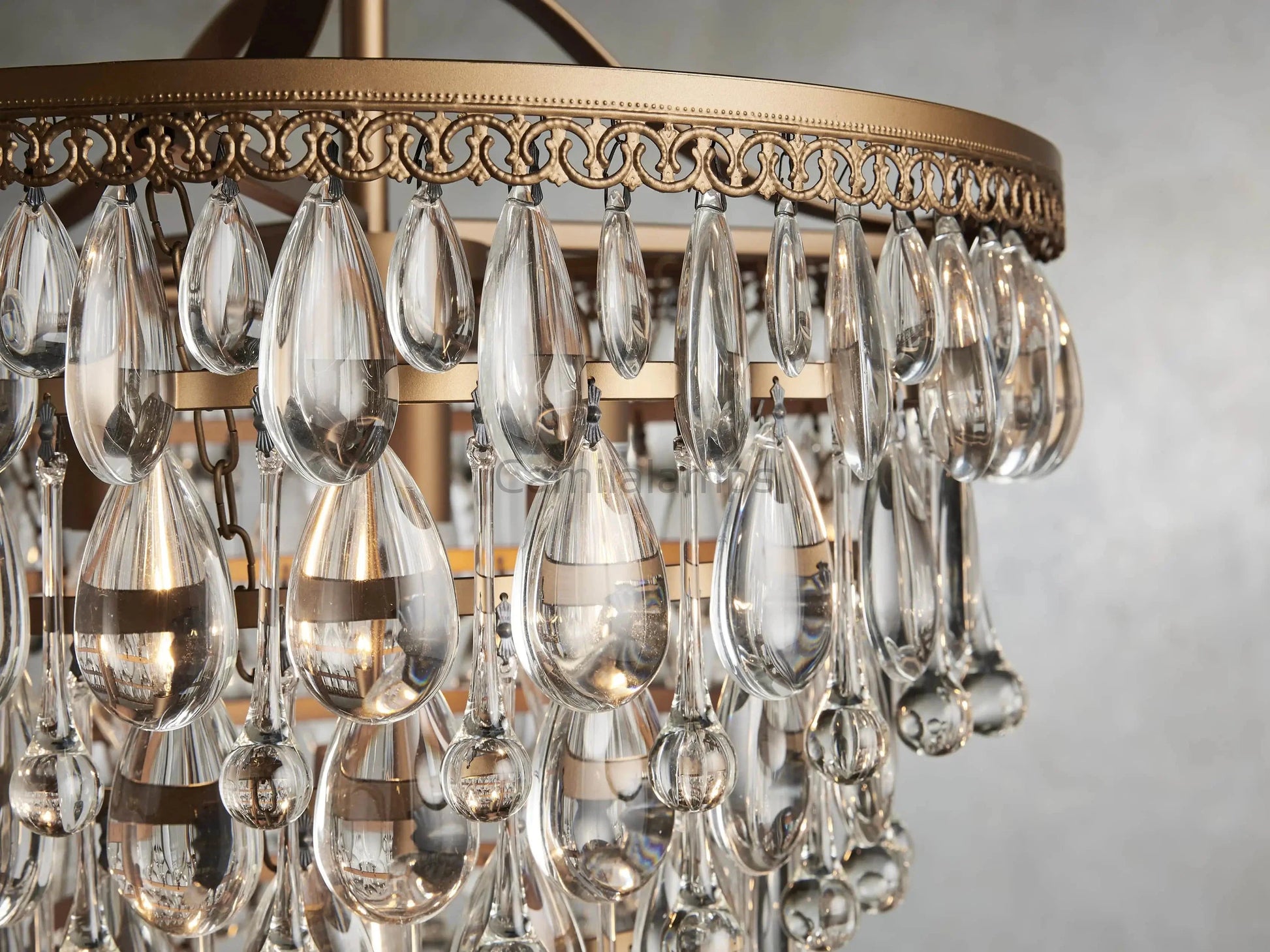 Anabella Round Chandelier 17''23''H - Camilalamps - Ca-12036H0341