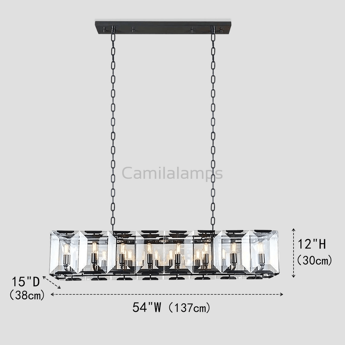 Apricity Crystal Rectangular Chandelier - Camilalamps - Ca-1LI2024-1C5835