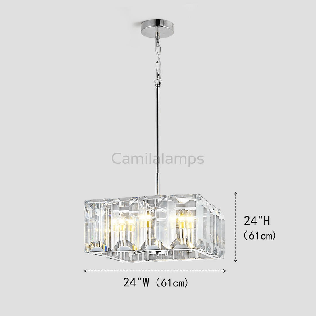 Apricity Crystal Square Chandelier 24" - Camilalamps - Ca-1LI2024-1C5834
