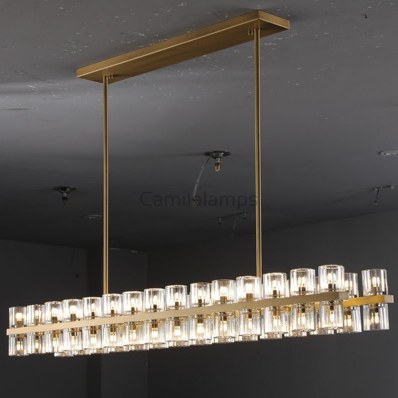 Arcachen Crystal Linear Chandelier 54", 72" - Camilalamps - CAM1117