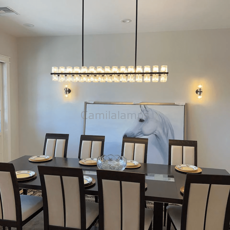 Arcachen Crystal Linear Chandelier 54", 72" - Camilalamps - CAM1117