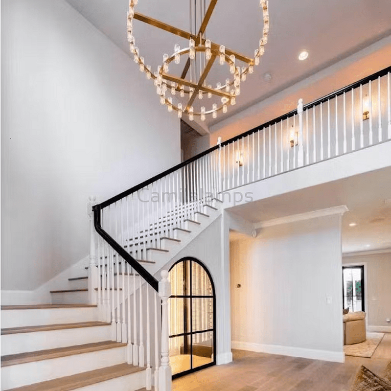 Arcachen Crystal Modern Round Two - Tier Chandelier 60" - Camilalamps - CAM1132