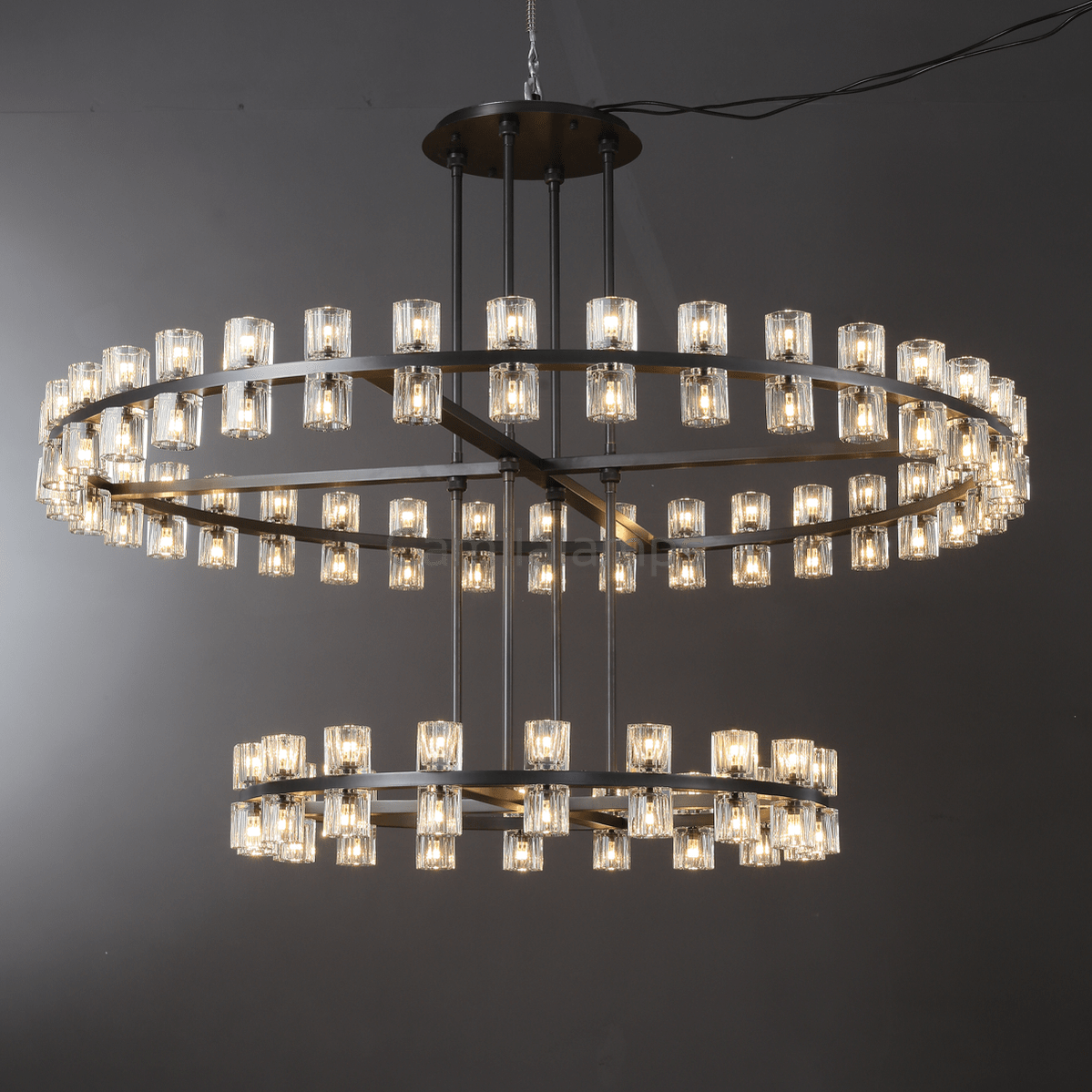 Arcachen Crystal Modern Round Two - Tier Chandelier 60" - Camilalamps - CAM1133