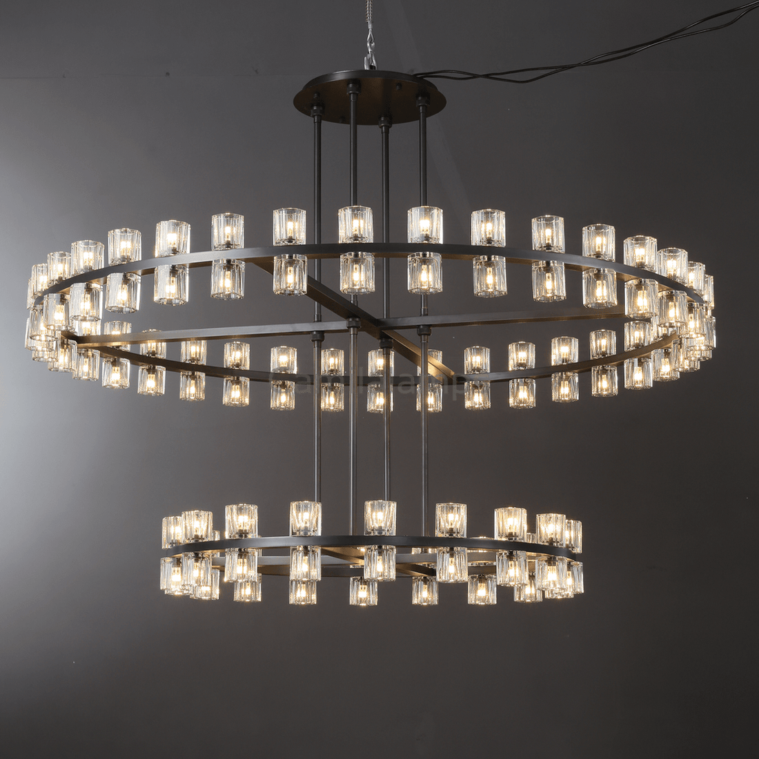 Arcachen Crystal Modern Round Two - Tier Chandelier 60" - Camilalamps - CAM1132