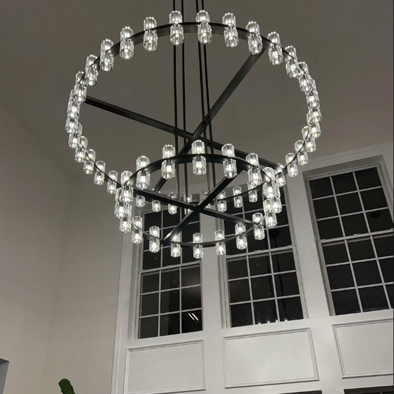 Arcachen Crystal Modern Round Two - Tier Chandelier 60" - Camilalamps - CAM1133