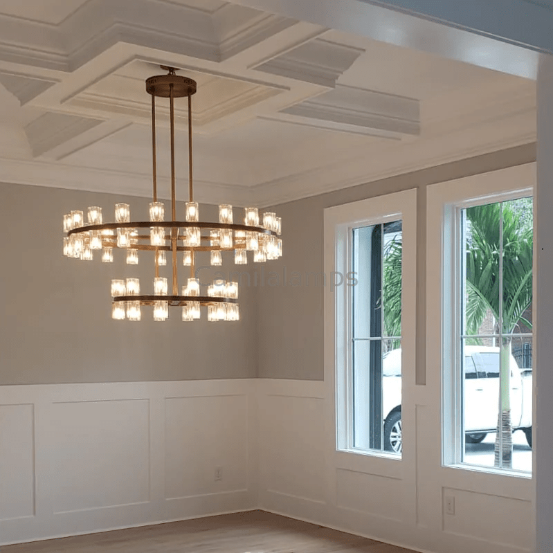 Arcachen Crystal Modern Round Two - Tier Chandelier 60" - Camilalamps - CAM1132