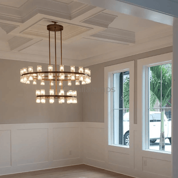 Arcachen Crystal Modern Round Two - Tier Chandelier 60" - Camilalamps - CAM1132