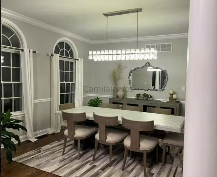 Arcachen Crystal Rectangular Chandelier 48'' 54" 72" - Camilalamps - CA - CA10272 - 1