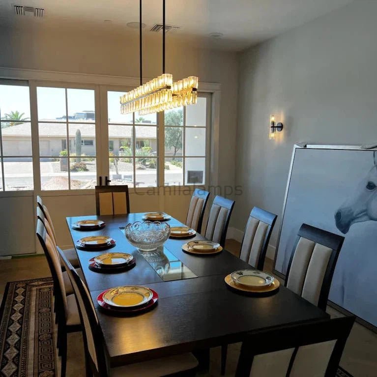 Arcachen Crystal Rectangular Chandelier 48'' 54" 72" - Camilalamps - CA21990