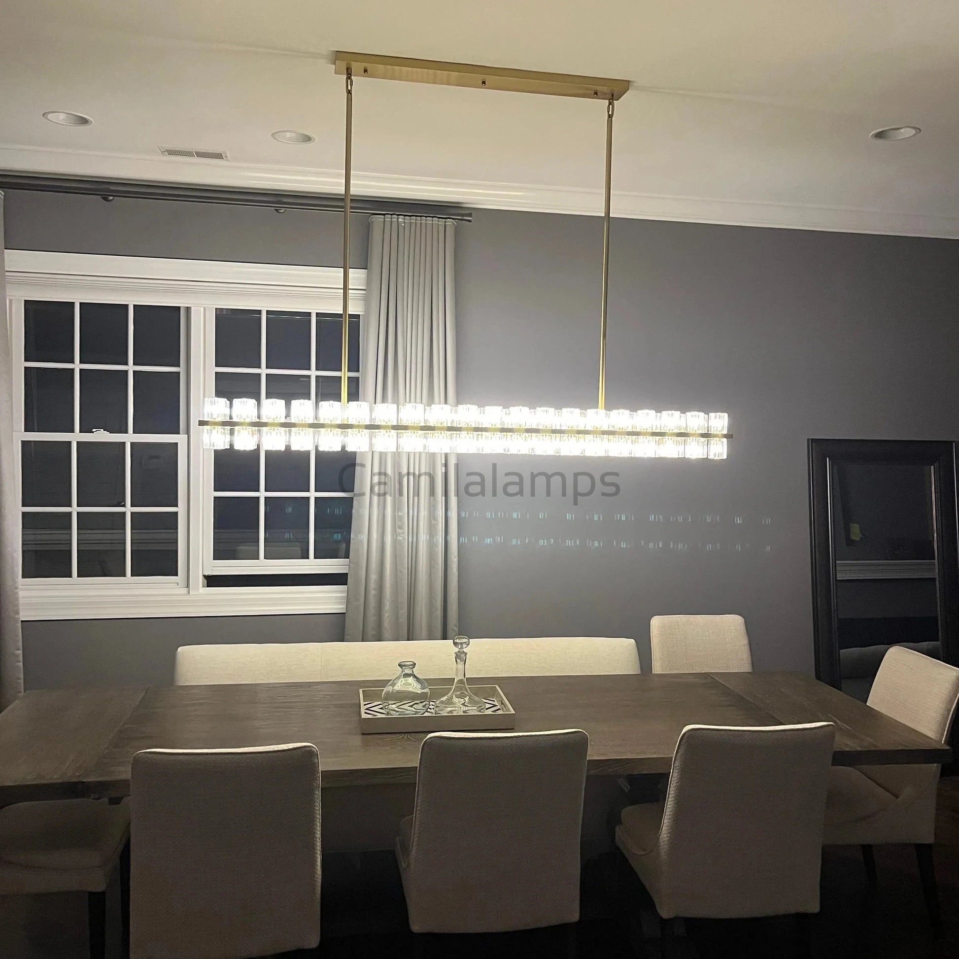 Arcachen Crystal Rectangular Chandelier 48'' 54" 72" - Camilalamps - CA21990