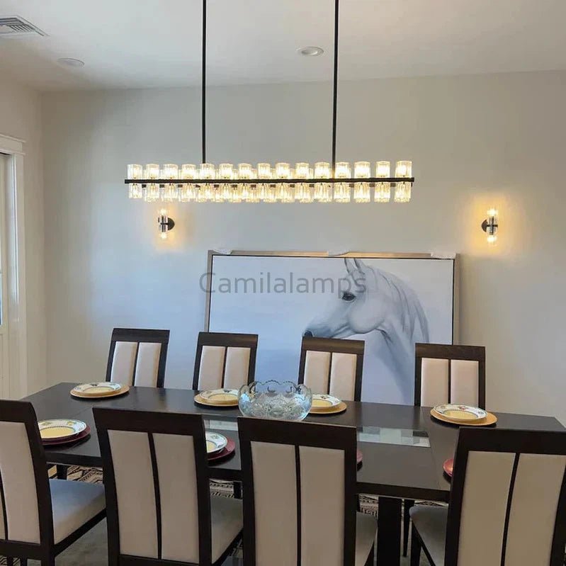 Arcachen Crystal Rectangular Chandelier 48'' 54" 72" - Camilalamps - CA219909