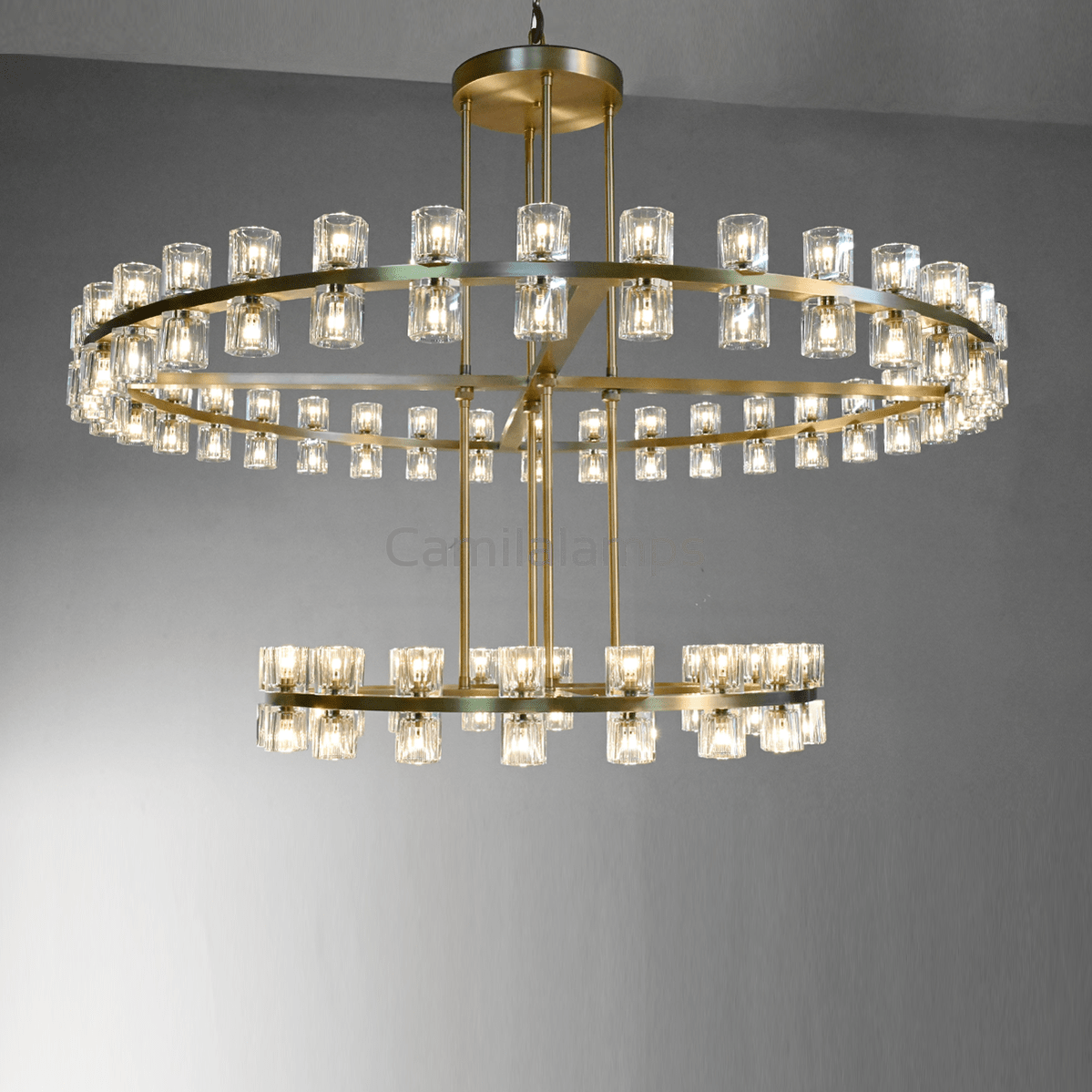 Arcachon Crystal 2 - Tier Round Chandelier 60“ - Camilalamps - Ca-1CH1022T60-11