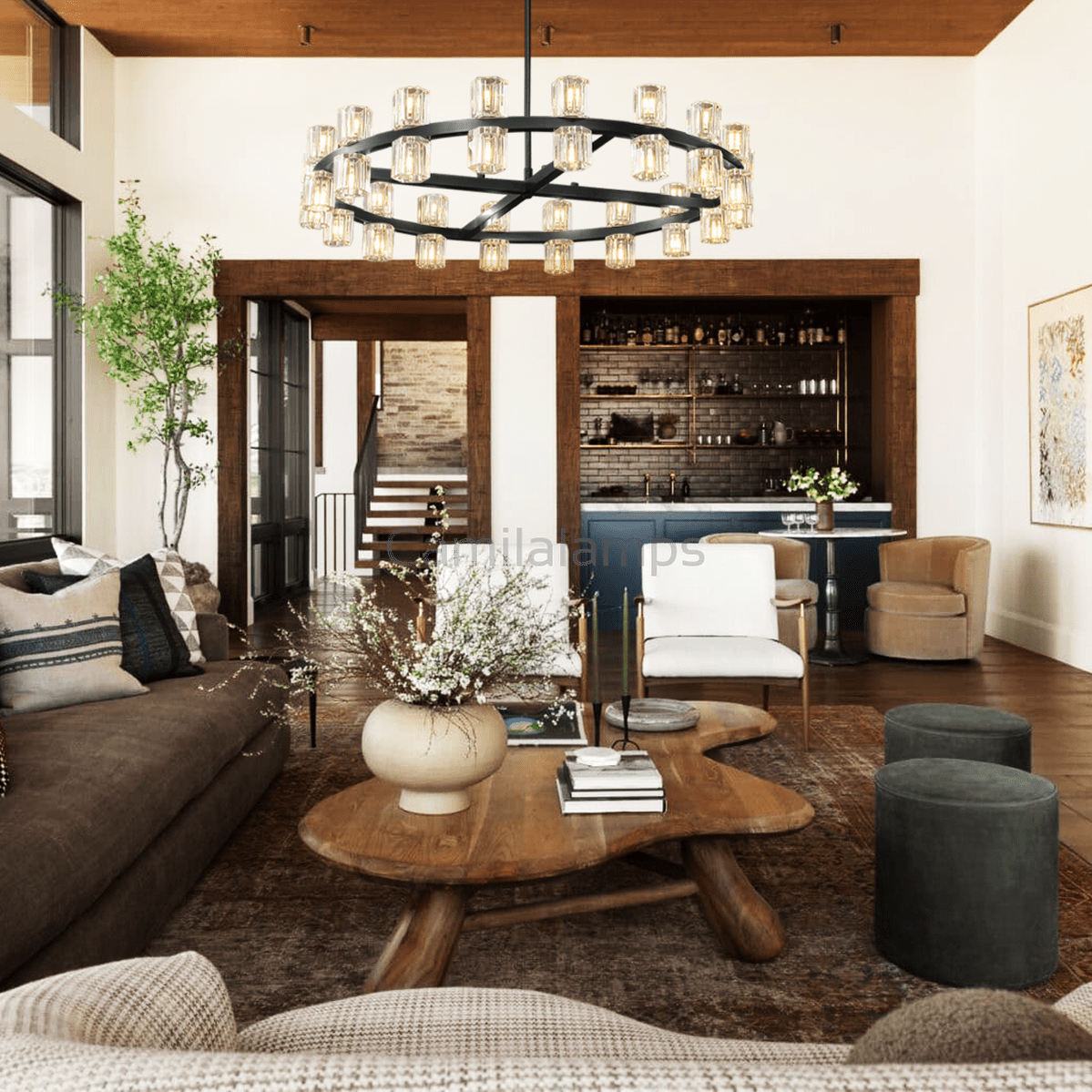 Arcachon Crystal Round Chandelier 36" - Camilalamps - Ca-1CH10236-12