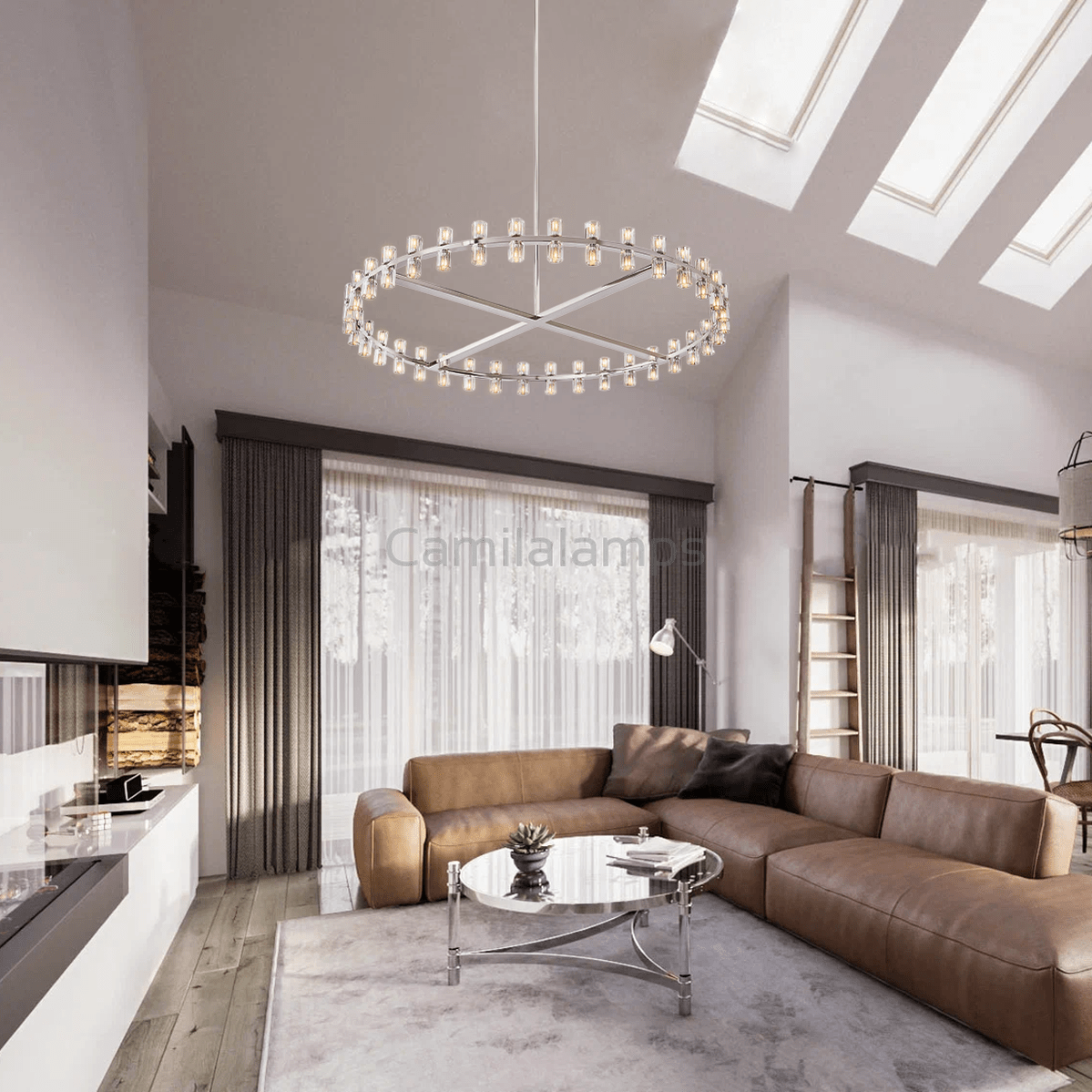 Arcachon Crystal Round Chandelier 60" - Camilalamps - CA - CH10260 - 1