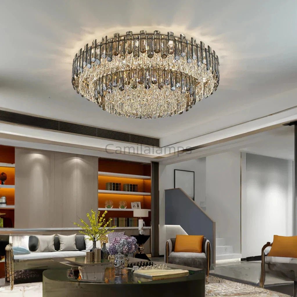 Arina Luxury Round Crystal Chandelier 31" - Camilalamps - MM - 1
