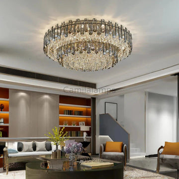 Arina Luxury Round Crystal Chandelier 31" - Camilalamps - MM - 1